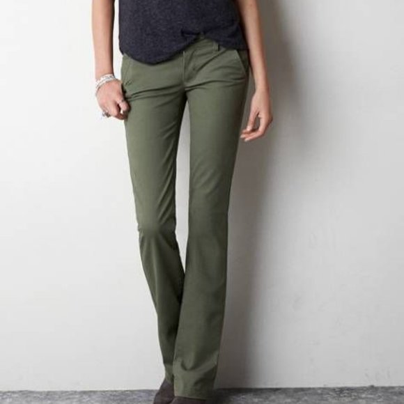 American Eagle Outfitters Pants - 🍒5/$20🍒AEO Kick Boot Stretch Olive Pants